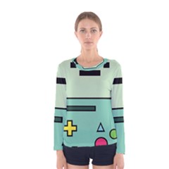 Adventure Time Beemo Bmo Illustration Cartoons Women s Long Sleeve T-shirt