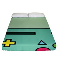 Adventure Time Beemo Bmo Illustration Cartoons Fitted Sheet (queen Size)