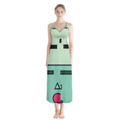 Adventure Time Beemo Bmo Illustration Cartoons Button Up Chiffon Maxi Dress