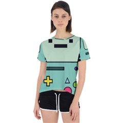 Adventure Time Beemo Bmo Illustration Cartoons Open Back Sport T-shirt by Sarkoni