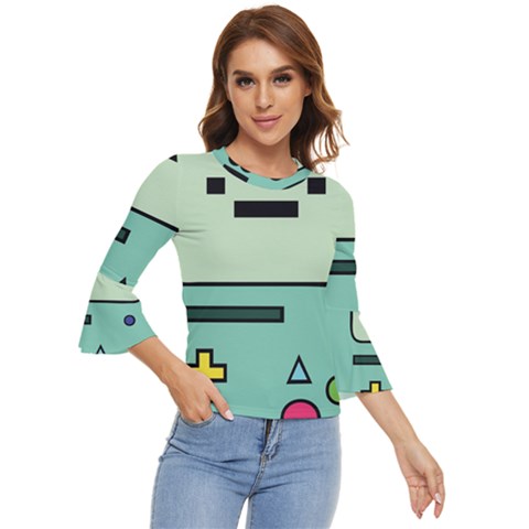 Adventure Time Beemo Bmo Illustration Cartoons Bell Sleeve Top by Sarkoni