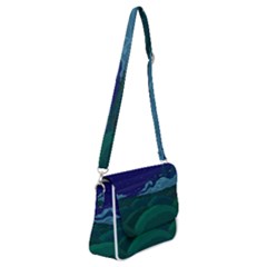 Adventure Time Cartoon Night Green Color Sky Nature Shoulder Bag with Back Zipper