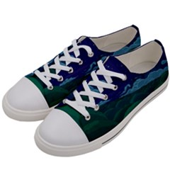 Adventure Time Cartoon Night Green Color Sky Nature Men s Low Top Canvas Sneakers