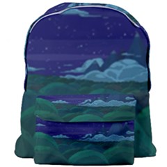 Adventure Time Cartoon Night Green Color Sky Nature Giant Full Print Backpack