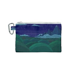 Adventure Time Cartoon Night Green Color Sky Nature Canvas Cosmetic Bag (Small)