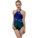 Adventure Time Cartoon Night Green Color Sky Nature Go with the Flow One Piece Swimsuit View1