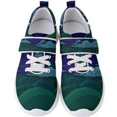 Adventure Time Cartoon Night Green Color Sky Nature Men s Velcro Strap Shoes