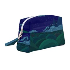 Adventure Time Cartoon Night Green Color Sky Nature Wristlet Pouch Bag (Medium)