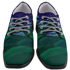 Adventure Time Cartoon Night Green Color Sky Nature Women Heeled Oxford Shoes