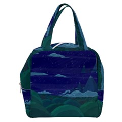 Adventure Time Cartoon Night Green Color Sky Nature Boxy Hand Bag