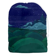 Adventure Time Cartoon Night Green Color Sky Nature Drawstring Pouch (3XL)