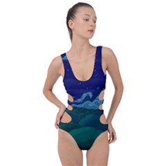Adventure Time Cartoon Night Green Color Sky Nature Side Cut Out Swimsuit