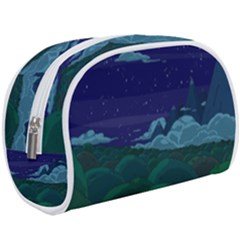 Adventure Time Cartoon Night Green Color Sky Nature Make Up Case (Large)