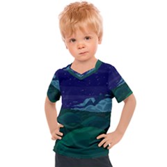 Adventure Time Cartoon Night Green Color Sky Nature Kids  Sports T-Shirt