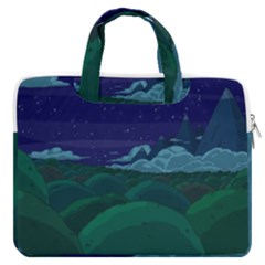 Adventure Time Cartoon Night Green Color Sky Nature MacBook Pro 16  Double Pocket Laptop Bag 