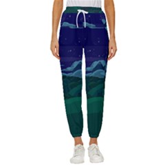 Adventure Time Cartoon Night Green Color Sky Nature Women s Cropped Drawstring Pants