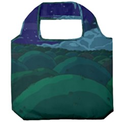 Adventure Time Cartoon Night Green Color Sky Nature Foldable Grocery Recycle Bag
