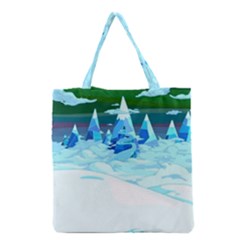 Frost Mountains Illustration Adventure Time Fantasy Art Landscape Grocery Tote Bag