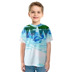 Frost Mountains Illustration Adventure Time Fantasy Art Landscape Kids  Sport Mesh T-shirt