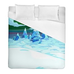 Frost Mountains Illustration Adventure Time Fantasy Art Landscape Duvet Cover (full/ Double Size)