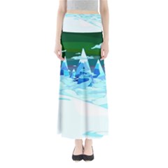 Frost Mountains Illustration Adventure Time Fantasy Art Landscape Full Length Maxi Skirt