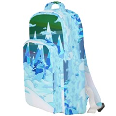 Frost Mountains Illustration Adventure Time Fantasy Art Landscape Double Compartment Backpack by Sarkoni