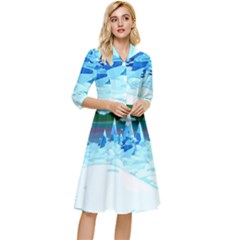 Frost Mountains Illustration Adventure Time Fantasy Art Landscape Classy Knee Length Dress