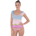 Pink And White Forest Illustration Adventure Time Cartoon Short Sleeve Leotard  View1