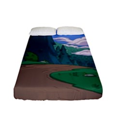 Adventure Time Cartoon Pathway Fitted Sheet (full/ Double Size)