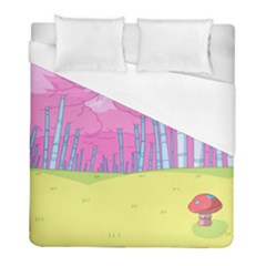 Red Mushroom Animation Adventure Time Cartoon Multi Colored Duvet Cover (full/ Double Size)