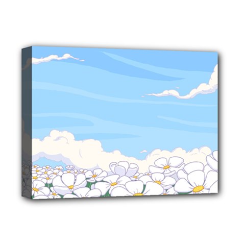 White Petaled Flowers Illustration Adventure Time Cartoon Deluxe Canvas 16  X 12  (stretched) 