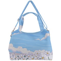 White Petaled Flowers Illustration Adventure Time Cartoon Double Compartment Shoulder Bag by Sarkoni