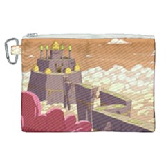 Animated Castle Illustration Adventure Time Cartoon Nature Canvas Cosmetic Bag (xl)