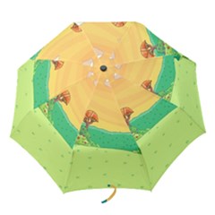 Green Field Illustration Adventure Time Multi Colored Folding Umbrellas