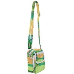 Green Field Illustration Adventure Time Multi Colored Shoulder Strap Belt Bag