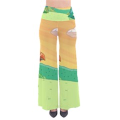 Green Field Illustration Adventure Time Multi Colored So Vintage Palazzo Pants