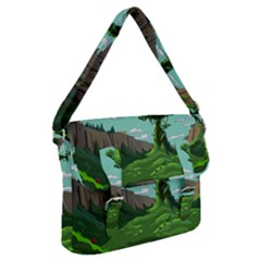 Adventure Time Cartoon Green Color Nature  Sky Buckle Messenger Bag by Sarkoni