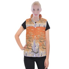 Adventure Time Cartoon Landscape Trees Women s Button Up Vest