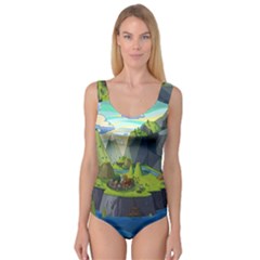 Cartoon Network Mountains Landscapes Seas Illustrations Adventure Time Rivers Princess Tank Leotard 