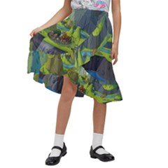 Cartoon Network Mountains Landscapes Seas Illustrations Adventure Time Rivers Kids  Ruffle Flared Wrap Midi Skirt