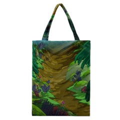 Green Pine Trees Wallpaper Adventure Time Cartoon Green Color Classic Tote Bag