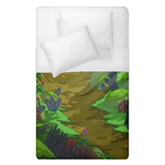 Green Pine Trees Wallpaper Adventure Time Cartoon Green Color Duvet Cover (single Size) by Sarkoni