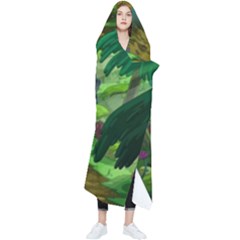 Green Pine Trees Wallpaper Adventure Time Cartoon Green Color Wearable Blanket by Sarkoni