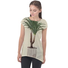 Tree Vector Art In A Flower Pot Cap Sleeve High Low Top