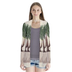 Tree Vector Art In A Flower Pot Drape Collar Cardigan