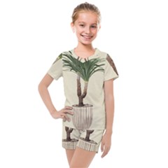 Tree Vector Art In A Flower Pot Kids  Mesh T-Shirt and Shorts Set