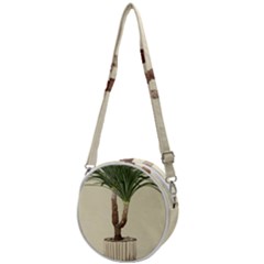 Tree Vector Art In A Flower Pot Crossbody Circle Bag