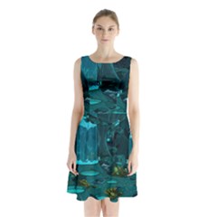 Waterfalls Wallpaper Adventure Time Sleeveless Waist Tie Chiffon Dress