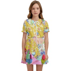 Pillows And Vegetable Field Illustration Adventure Time Cartoon Kids  Sweet Collar Dress by Sarkoni