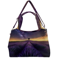 Bed Of Purple Petaled Flowers Photography Landscape Nature Double Compartment Shoulder Bag by Sarkoni